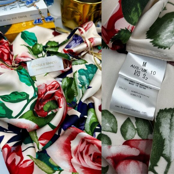 🆕 BRONX & BANCO 🧿 NWOT Leo Floral Print Maxi Gown - Size M / US 6 - Picture 15 of 15